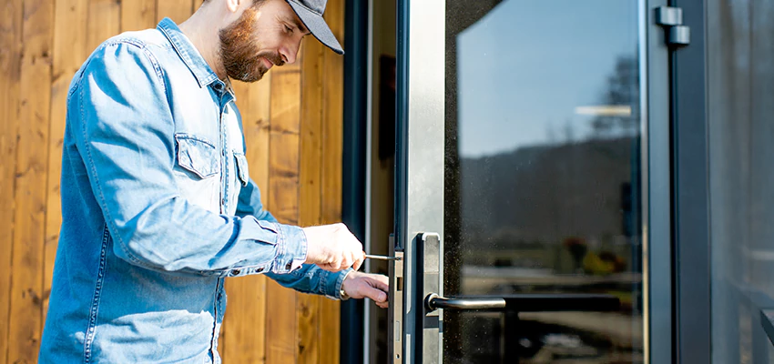 Frameless Glass Storefront Door Locks Replacement in Batavia